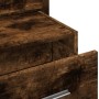 Mesitas de noche de pared con luces LED 2 uds roble ahumado de , Mesitas de noche - Ref: Foro24-848166, Precio: 125,99 €