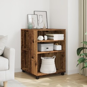 Mesa auxiliar ruedas madera ingeniería envejecido 55x60x78 cm de , Armarios archivadores - Ref: Foro24-853162, Precio: 89,25 ...