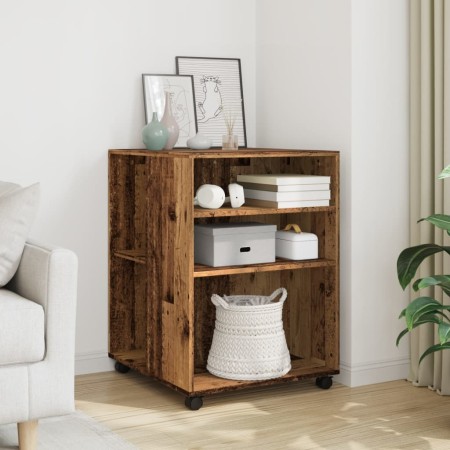 Mesa auxiliar ruedas madera ingeniería envejecido 55x60x78 cm de , Armarios archivadores - Ref: Foro24-853162, Precio: 89,25 ...