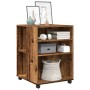 Mesa auxiliar ruedas madera ingeniería envejecido 55x60x78 cm de , Armarios archivadores - Ref: Foro24-853162, Precio: 89,25 ...