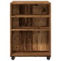 Mesa auxiliar ruedas madera ingeniería envejecido 55x60x78 cm de , Armarios archivadores - Ref: Foro24-853162, Precio: 89,25 ...