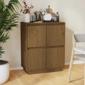 Solid pine wood sideboard in honey brown color, measuring 60x34x75 cm. by vidaXL, Sideboards - Ref: Foro24-813378, Price: 64,...