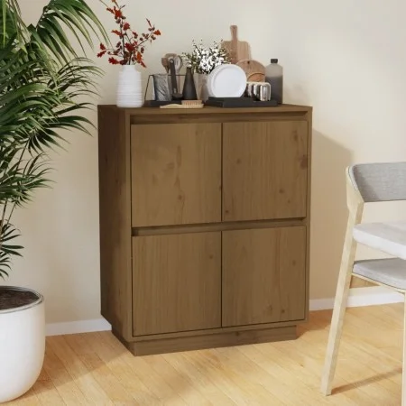 Solid pine wood sideboard in honey brown color, measuring 60x34x75 cm. by vidaXL, Sideboards - Ref: Foro24-813378, Price: 64,...