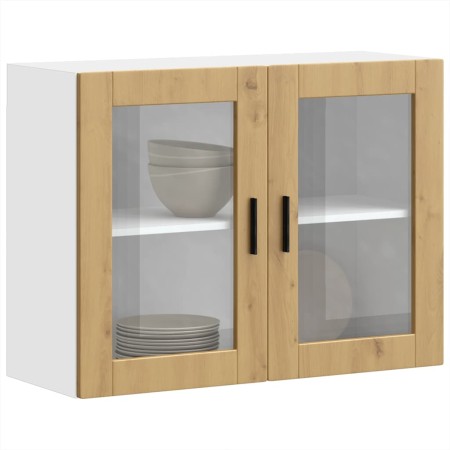 Armario pared para cocina puerta cristal Porto roble artesanal de , Armarios de cocina - Ref: Foro24-854096, Precio: 111,83 €...