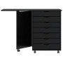Mueble con ruedas y escritorio MOSS madera maciza pino negro de , Taquillas y armarios de almacenamiento - Ref: Foro24-401579...