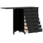 Mueble con ruedas y escritorio MOSS madera maciza pino negro de , Taquillas y armarios de almacenamiento - Ref: Foro24-401579...