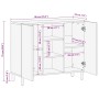Aparador marrón 90x33x75 cm madera maciza mango de , Almacenamiento para CD y DVD - Ref: Foro24-4017748, Precio: 180,02 €, De...