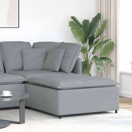 Sofá modular con reposapiés, gris claro, 100 x 100 x 48 cm de , Unidades para sofás seccionales - Ref: Foro24-4104477, Precio...