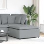 Sofá modular con reposapiés, gris claro, 100 x 100 x 48 cm de , Unidades para sofás seccionales - Ref: Foro24-4104477, Precio...