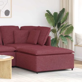 Sofá modular con reposapiés, color rojo vino, 100 x 100 x 48 cm de , Unidades para sofás seccionales - Ref: Foro24-4104480, P...