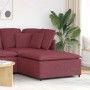 Sofá modular con reposapiés, color rojo vino, 100 x 100 x 48 cm de , Unidades para sofás seccionales - Ref: Foro24-4104480, P...