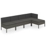 5-piece garden furniture set and gray synthetic rattan cushions by vidaXL, Garden sets - Ref: Foro24-3094370, Price: 338,99 €...