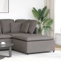Sofá modular con reposapiés, color topo, 100 x 100 x 48 cm
