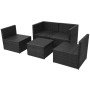 Set muebles de jardín 5 piezas y cojines ratán sintético negro de , Conjuntos de jardín - Ref: Foro24-43110, Precio: 355,57 €...