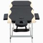 Camilla de masaje plegable 3 zonas aluminio negro y beige