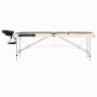 Camilla de masaje plegable 3 zonas aluminio negro y beige