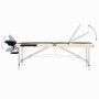 Camilla de masaje plegable 3 zonas aluminio negro y beige