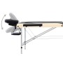 Camilla de masaje plegable 3 zonas aluminio negro y beige