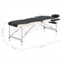 Camilla de masaje plegable 3 zonas aluminio negro y beige