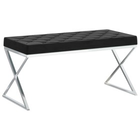 Banco de acero inoxidable y terciopelo negro 97 cm de , Bancos para recibidores y almacenamiento - Ref: Foro24-289053, Precio...