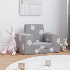 Sofá cama infantil felpa suave gris claro con estrellas de , Mobiliario para bebés y niños pequeños - Ref: Foro24-341821, Pre...
