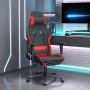 Silla gaming de masaje con reposapiés tela negro y rojo de , Sillones para videojuegos - Ref: Foro24-345509, Precio: 122,65 €...