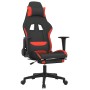 Silla gaming de masaje con reposapiés tela negro y rojo de , Sillones para videojuegos - Ref: Foro24-345509, Precio: 122,65 €...