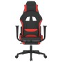 Silla gaming de masaje con reposapiés tela negro y rojo de , Sillones para videojuegos - Ref: Foro24-345509, Precio: 122,65 €...