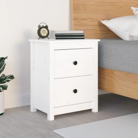 Mesita de noche madera maciza de pino blanca 50x35x61,5 cm de , Mesitas de noche - Ref: Foro24-813681, Precio: 70,08 €, Descu...