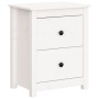 Mesita de noche madera maciza de pino blanca 50x35x61,5 cm de , Mesitas de noche - Ref: Foro24-813681, Precio: 70,08 €, Descu...