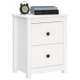 Mesita de noche madera maciza de pino blanca 50x35x61,5 cm de , Mesitas de noche - Ref: Foro24-813681, Precio: 70,08 €, Descu...