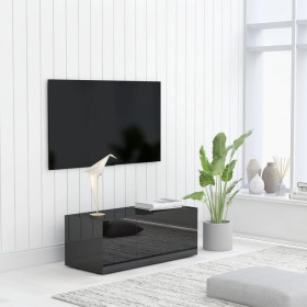 Mueble TV madera contrachapada negro brillante 80x34x30 cm de , Muebles TV - Ref: Foro24-801866, Precio: 59,56 €, Descuento: %