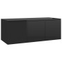Mueble TV madera contrachapada negro brillante 80x34x30 cm de , Muebles TV - Ref: Foro24-801866, Precio: 59,56 €, Descuento: %