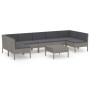 Garden furniture set 8 pieces and gray synthetic rattan cushions by vidaXL, Garden sets - Ref: Foro24-3094594, Price: 604,12 ...