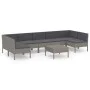 Garden furniture set 8 pieces and gray synthetic rattan cushions by vidaXL, Garden sets - Ref: Foro24-3094594, Price: 595,08 ...