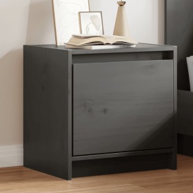 Mesita de noche madera maciza de mango gris 40x30,5x40 cm de , Mesitas de noche - Ref: Foro24-808117, Precio: 34,21 €, Descue...