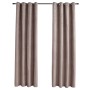 Cortinas opacas con aros de metal 2 piezas gris topo 140x245 cm de , Cortinas y visillos - Ref: Foro24-134478, Precio: 41,06 ...