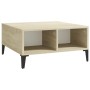 Mesa de centro madera contrachapada blanco y roble 60x60x30 cm de , Mesas de centro - Ref: Foro24-805991, Precio: 41,53 €, De...