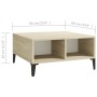 Mesa de centro madera contrachapada blanco y roble 60x60x30 cm de , Mesas de centro - Ref: Foro24-805991, Precio: 41,53 €, De...