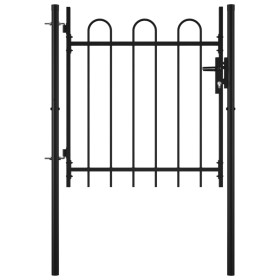 Puerta individual para valla con puntas de aro 100x75 cm