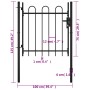 Puerta individual para valla con puntas de aro 100x75 cm