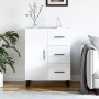 Aparador de madera contrachapada blanco brillante 69,5x34x90 cm de , Aparadores - Ref: Foro24-827942, Precio: 76,56 €, Descue...
