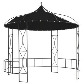Cenador redondo gris antracita 300x290 cm