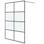 Mampara de ducha vidrio ESG semiesmerilado negro 140x195 cm de , Paredes y mamparas de ducha - Ref: Foro24-152129, Precio: 22...
