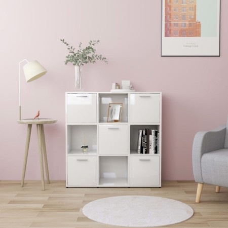 Estantería madera contrachapada blanco brillante 90x30x90 cm | Foro24.es | Tu tienda online para hogar, jardín y más Foro24.es