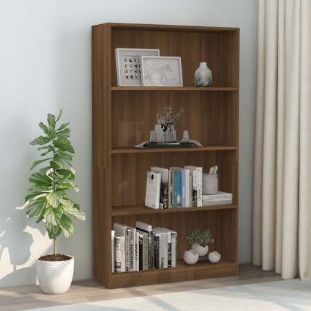 Estantería 4 niveles madera color marrón roble 80x24x142 cm de , Librerías y estanterías - Ref: Foro24-815392, Precio: 95,64 €