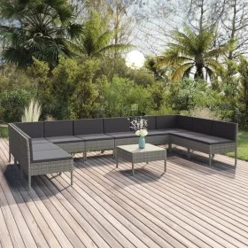 11-piece garden furniture set and gray synthetic rattan cushions by vidaXL, Garden sets - Ref: Foro24-3094602, Price: 875,06 ...
