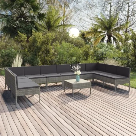 11-piece garden furniture set and gray synthetic rattan cushions by vidaXL, Garden sets - Ref: Foro24-3094602, Price: 875,06 ...