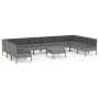 11-teiliges Gartenmöbel-Set und graue synthetische Rattankissen von vidaXL, Gartensets - Ref: Foro24-3094602, Preis: 887,81 €...