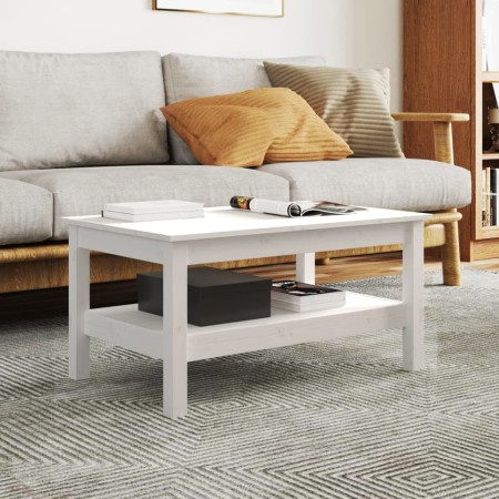 Mesa de centro de madera maciza de pino blanco 80x50x40 cm de , Mesas de centro - Ref: Foro24-814285, Precio: 94,59 €, Descue...